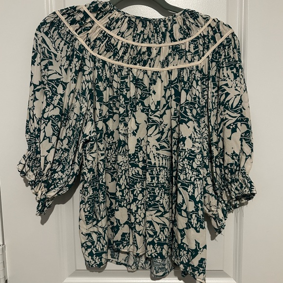 Cynthia Rowley Floral Half Sleeve Blouse - Picture 3 of 4
